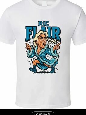 New Flair White Graphic Tee - Men’s Wrestling Tribute Shirt